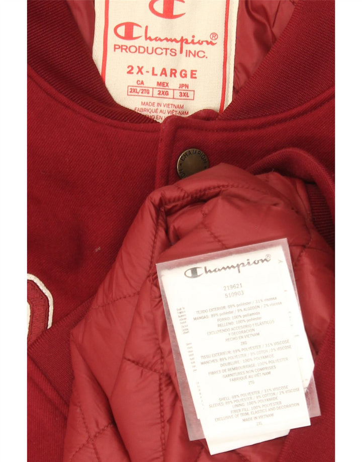Męska kurtka Champion Graphic Varsity UK 44 2XL Burgundowy blok kolorów