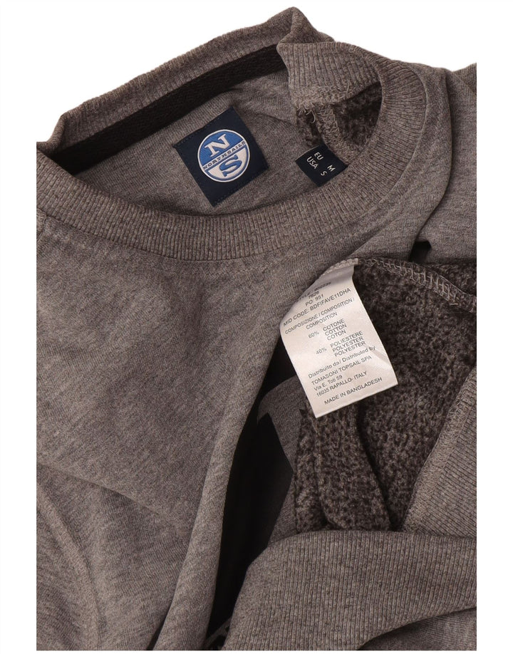 Męska bluza z grafiką North Sails, mała, szara, nakrapiana bawełna