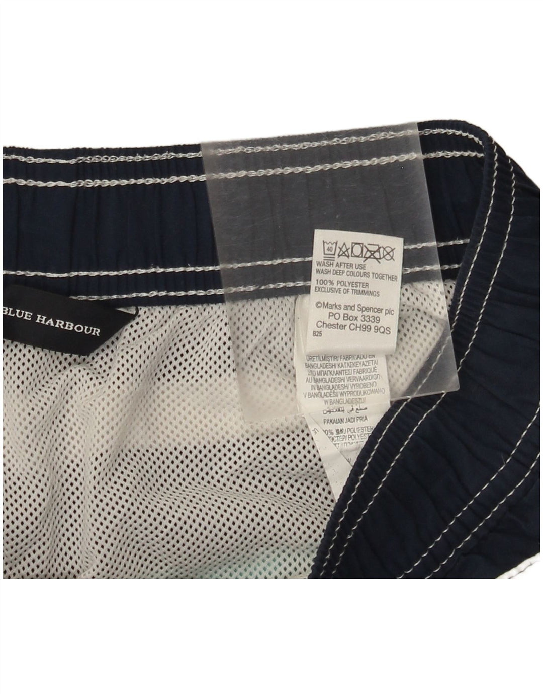 Męskie spodenki kąpielowe Marks & Spencer Blue Harbor, średni kolor granatowy