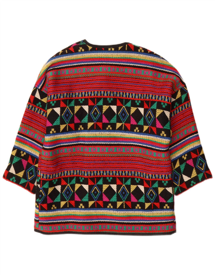 Damska kurtka oversize w stylu vintage IT 44, średnia, wielokolorowa, geometryczna