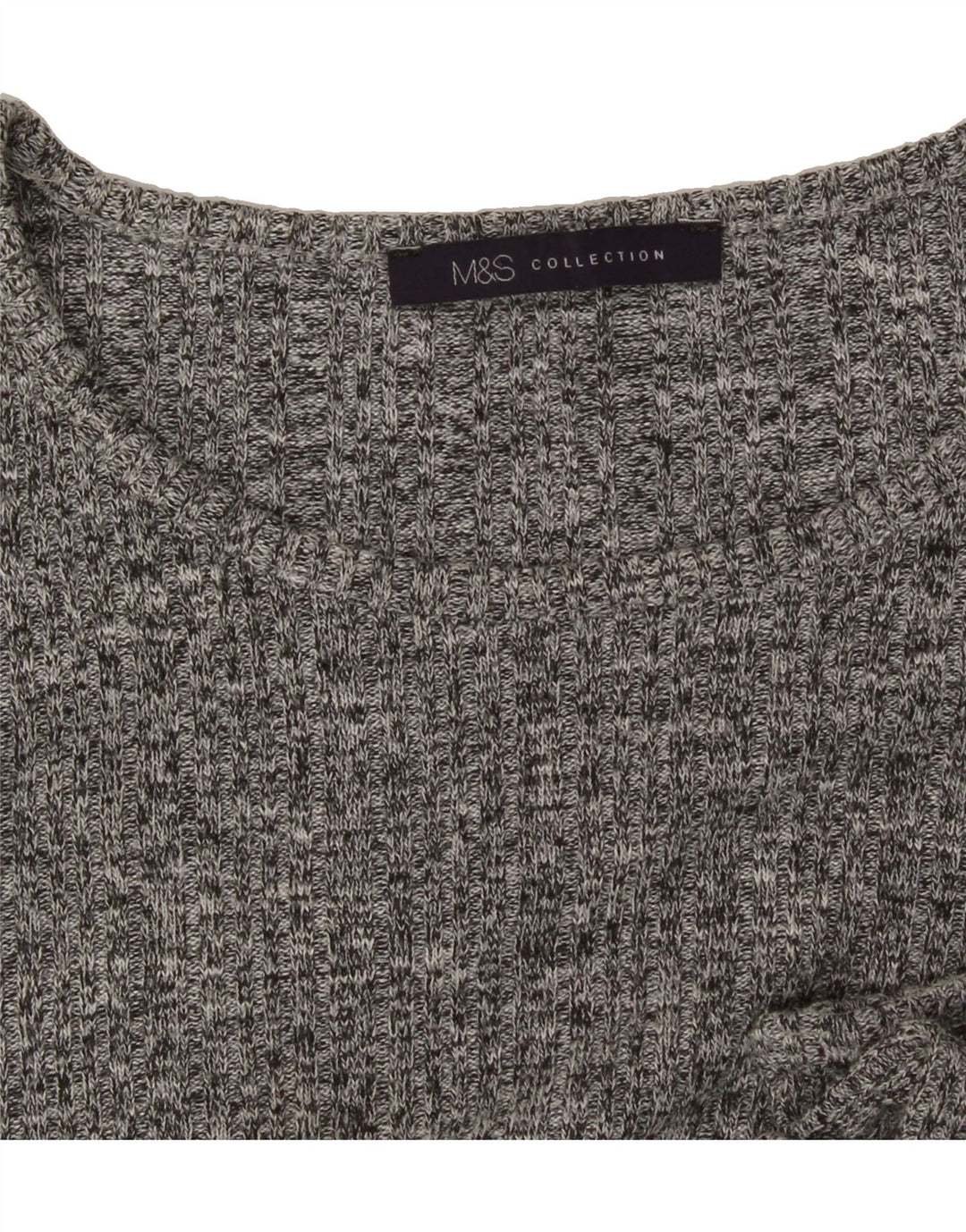 MARKS & SPENCER Womens Off Shoulder Knit Blouse Top UK 16 Large Grey Vintage Marks & Spencer and Second-Hand Marks & Spencer from Messina Hembry 