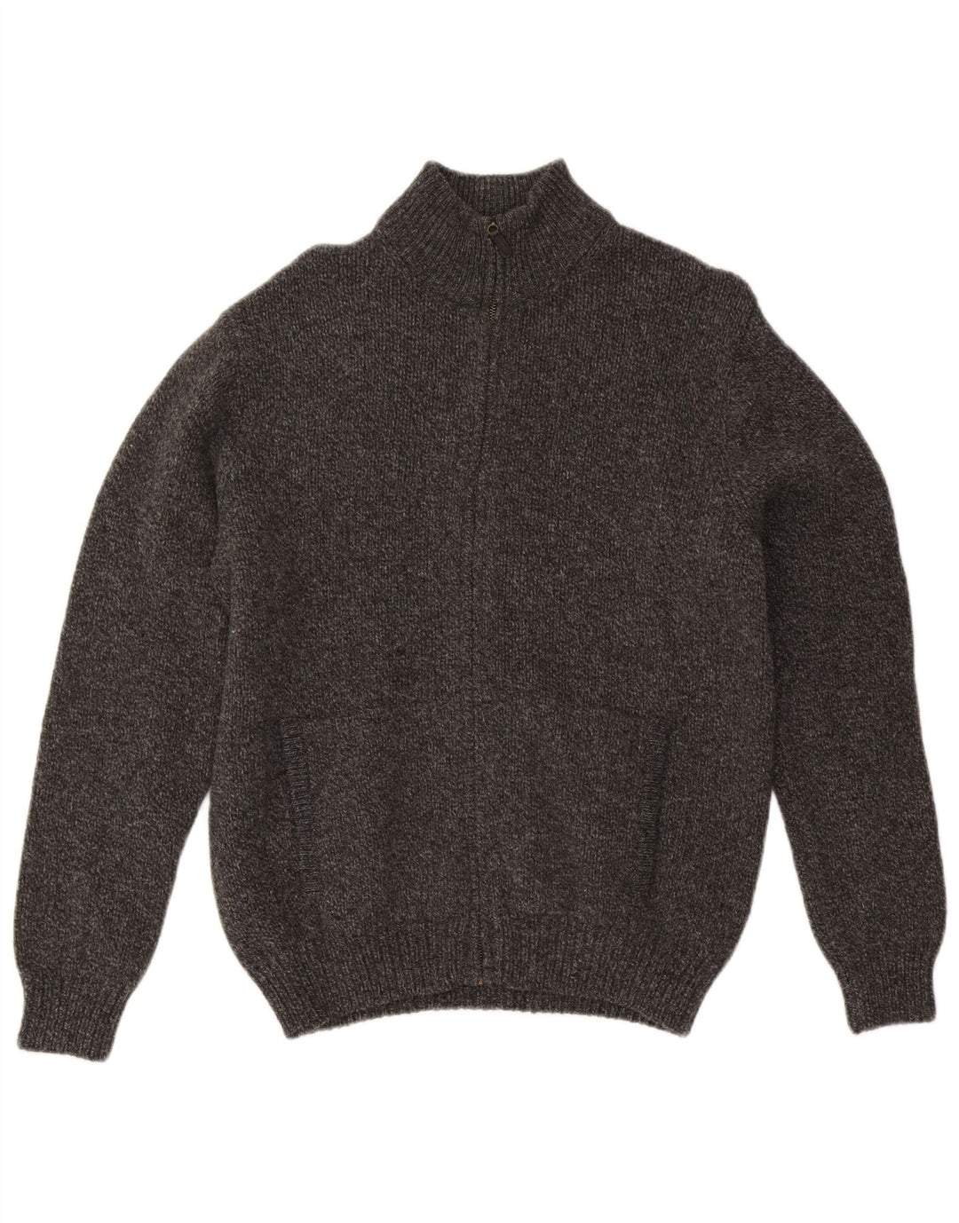 Męski sweter rozpinany L.L.Bean Średni szary, nakrapiana wełna jagnięca
