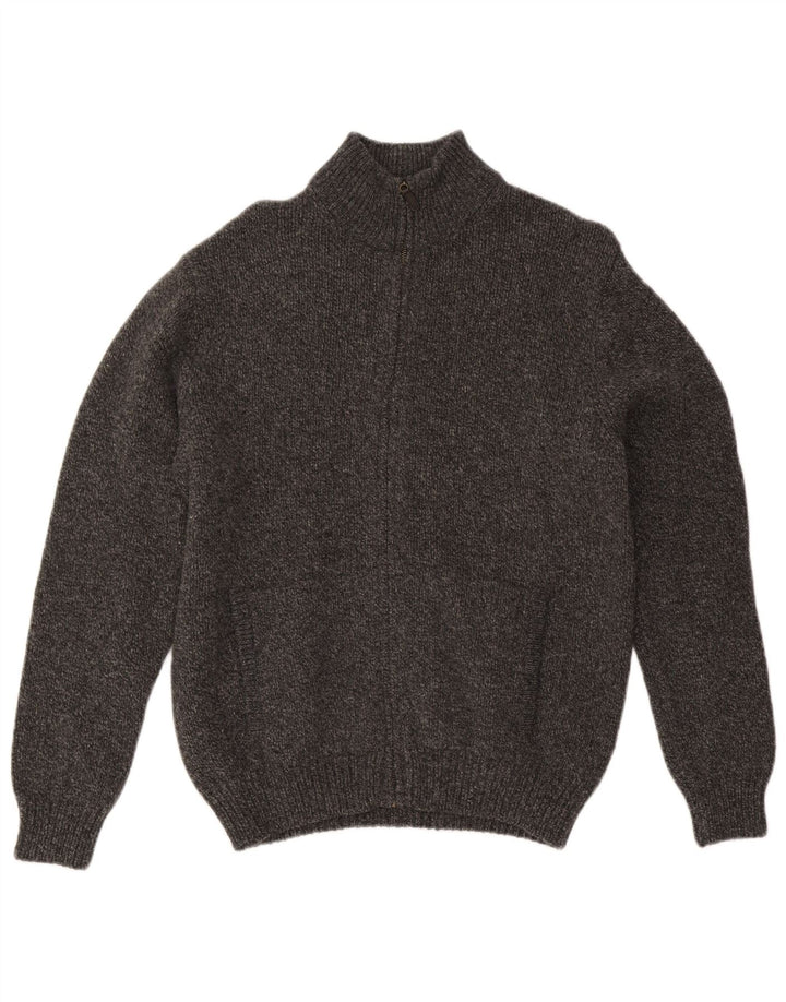 Męski sweter rozpinany L.L.Bean Średni szary, nakrapiana wełna jagnięca