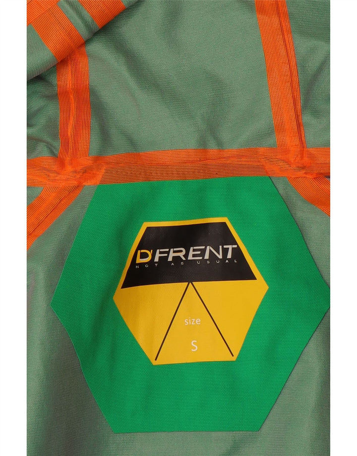 Damska kurtka przeciwdeszczowa z kapturem D'Frent Graphic UK 36 Small Green Colorblock