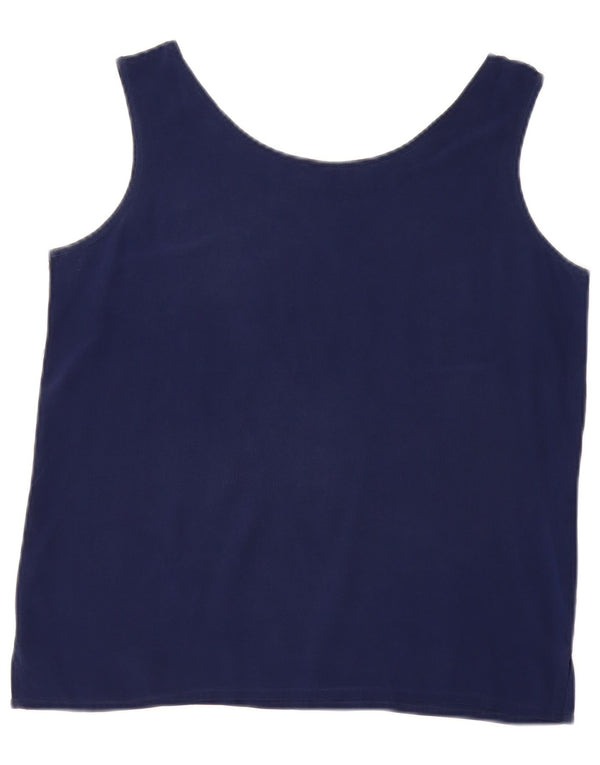 Damska bluzka bez rękawów w stylu vintage, UK 14, średni granat