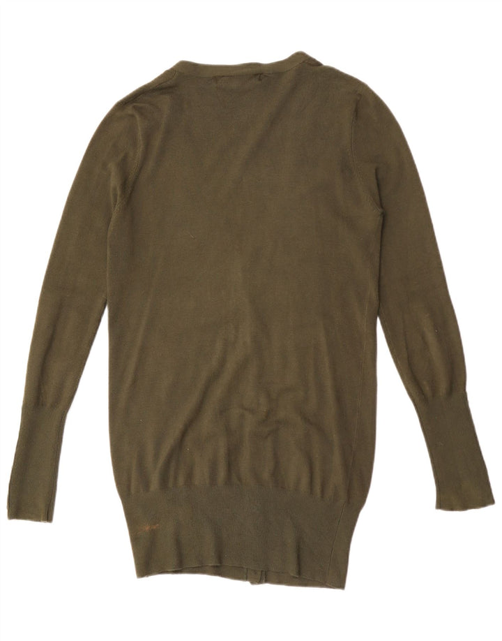 Damski sweter o przedłużonym fasonie Zara UK 12 Medium Khaki Rayon