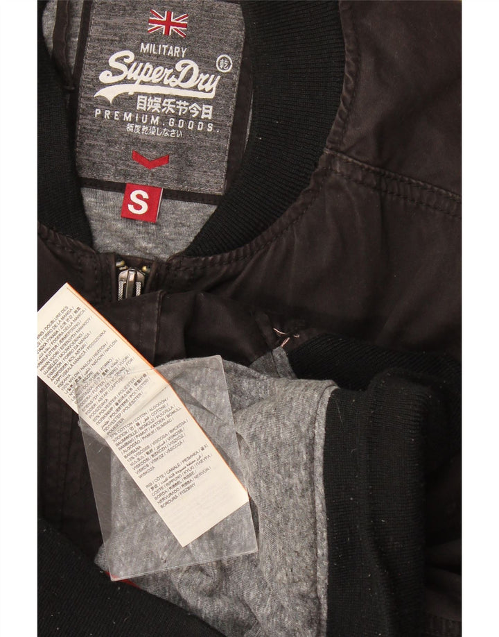 Męska kurtka bomber Superdry UK 36, mała, czarna, bawełniana