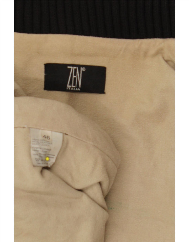 Damska kurtka skórzana ZEN IT 46, duża, czarna, skórzana