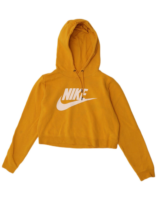 Damska bluza z kapturem Nike Oversized Crop Graphic UK 14 Średnia żółta bawełna