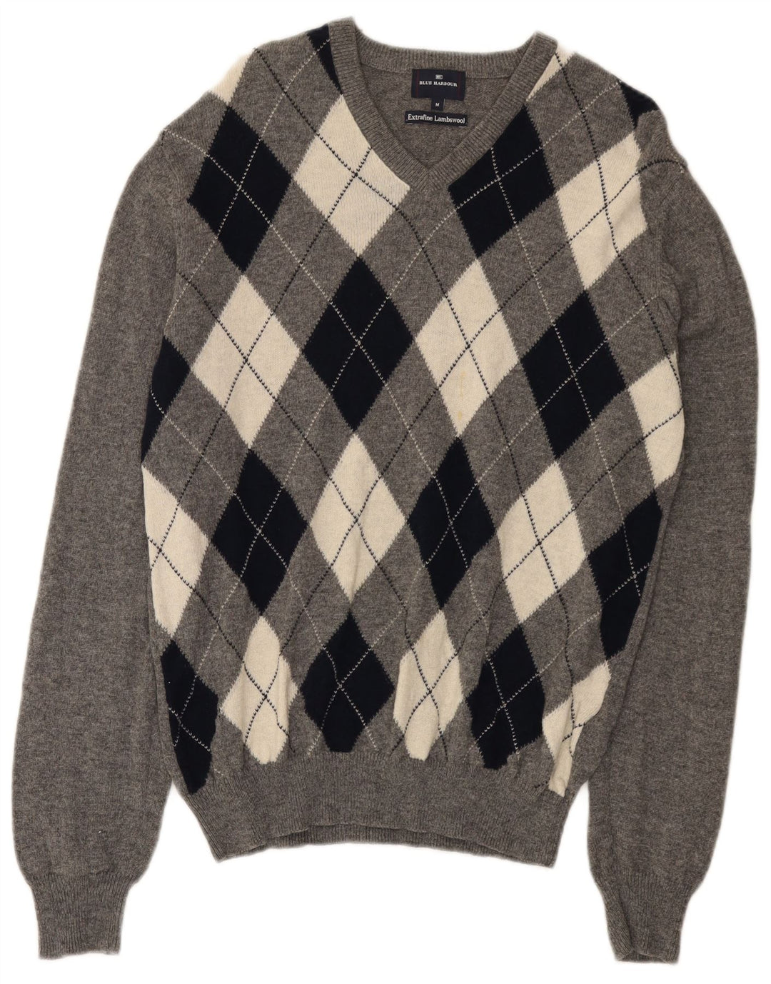 Męski sweter Marks & Spencer Blue Harbor z dekoltem w kształcie litery V, średnioszary