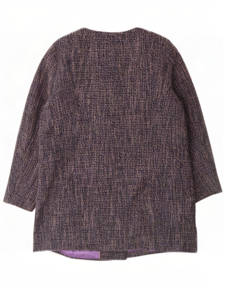 Klasyczny płaszcz damski Marks & Spencer UK 18 XL, niebieski, nakrapiany poliester