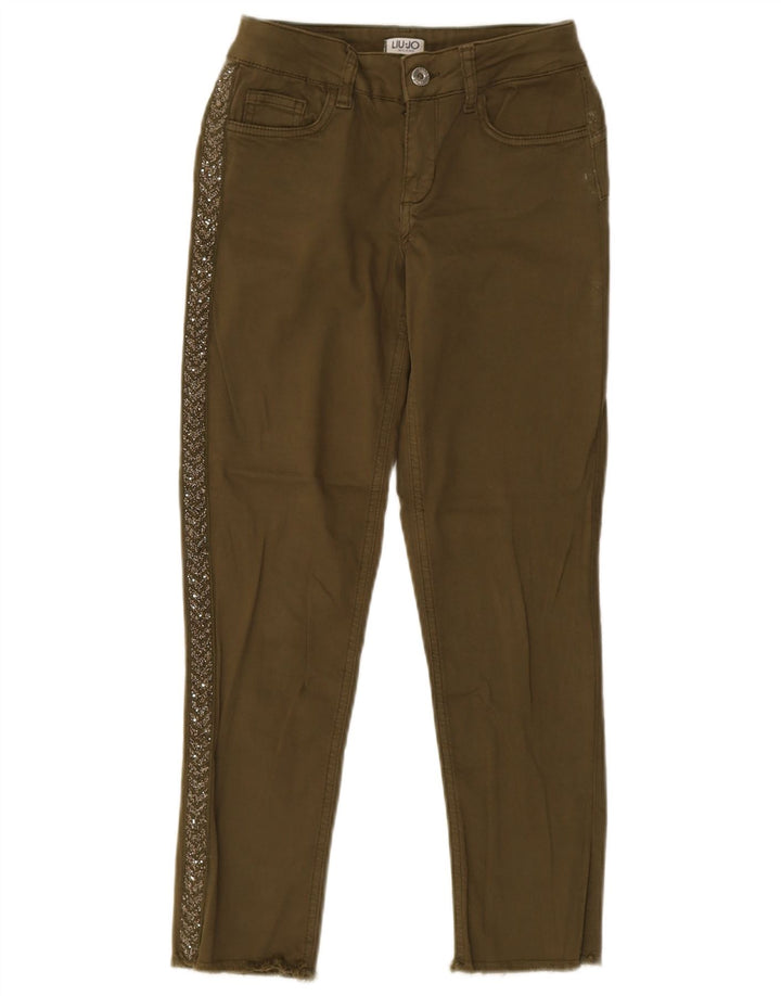 Damskie jeansy Liu Jo W27 L25, bawełna khaki