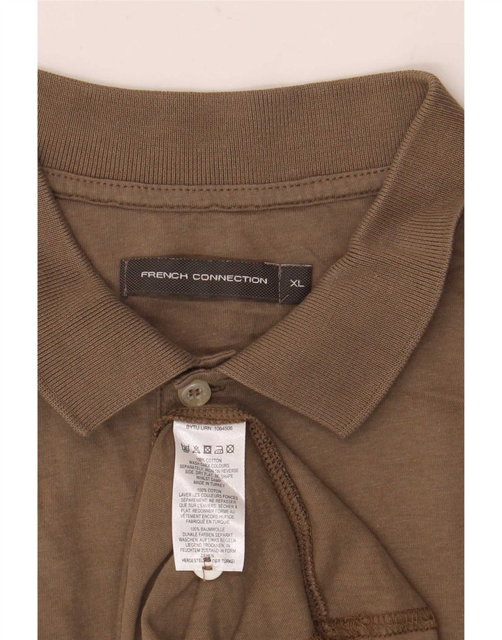 Męska koszulka polo French Connection XL, brązowa, bawełniana