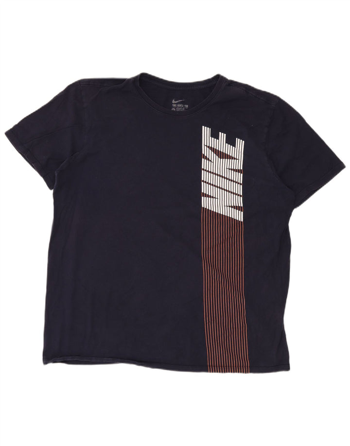 Męska koszulka z grafiką NIKE Top XL, granatowa, bawełniana