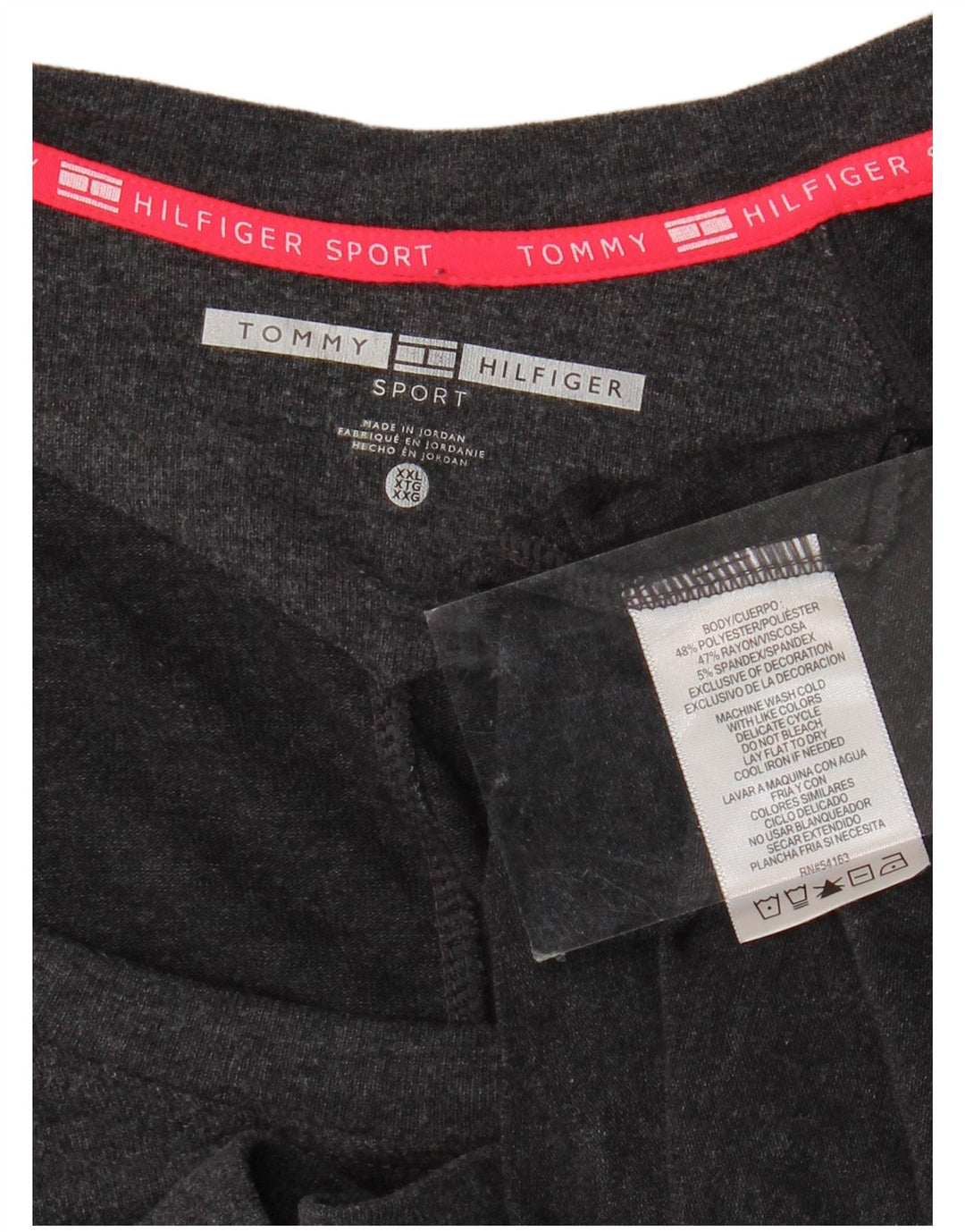 Damski top Tommy Hilfiger z długim rękawem UK 20 2XL Szary poliester