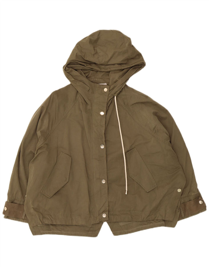Damska kurtka typu parka z kapturem, oversize Zara UK 14, średni khaki