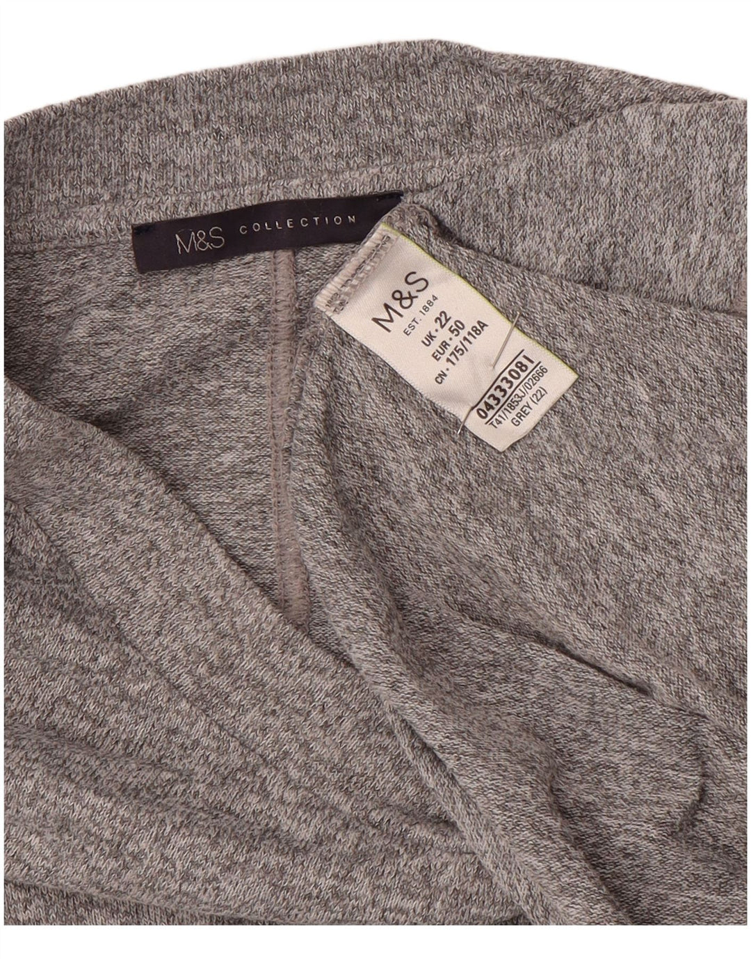 Marks & Spencer Damski sweter z dekoltem w łódkę UK 22 3XL Szary nakrapiany