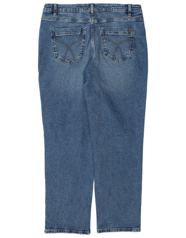 Crew Clothing Damskie proste dżinsy UK 12 średnie W34 L28 niebieska bawełna