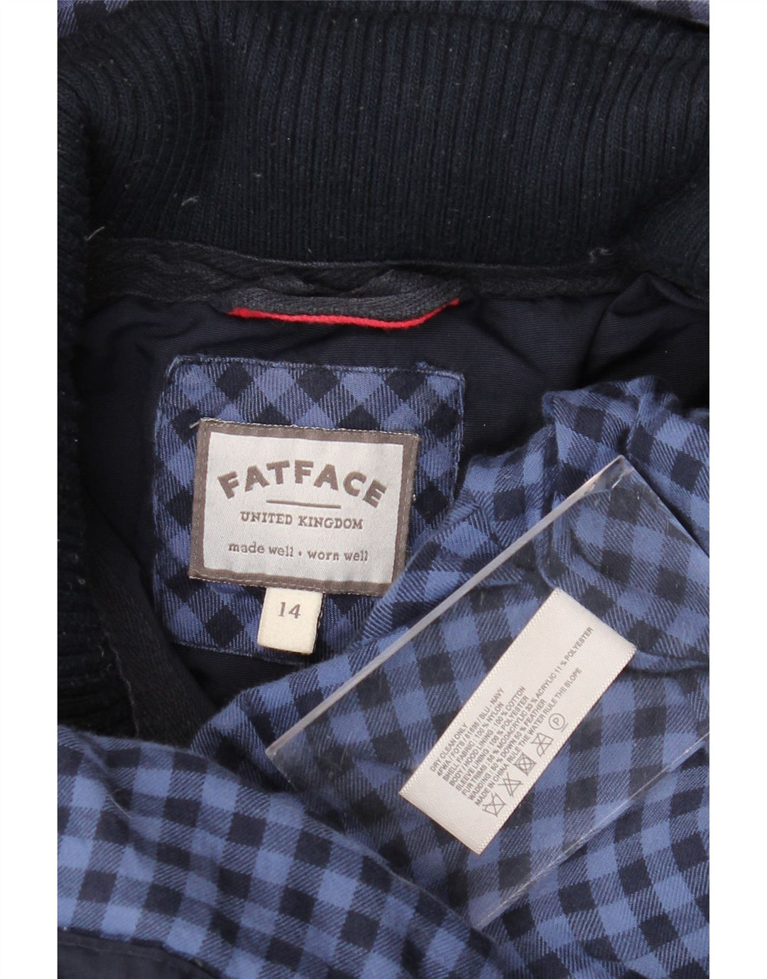 Damska kurtka parka z kapturem Fat Face UK 14, średni granatowy nylon