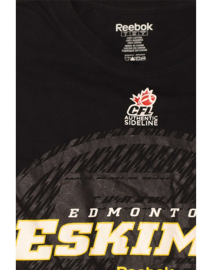 Męska koszulka Reebok Regular Graphic Top, mała, czarna, bawełniana