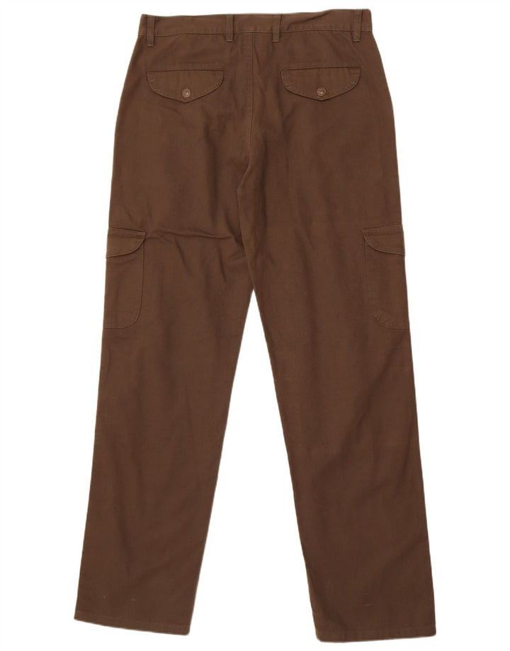 Męskie proste spodnie cargo w stylu vintage W34 L33 brązowe