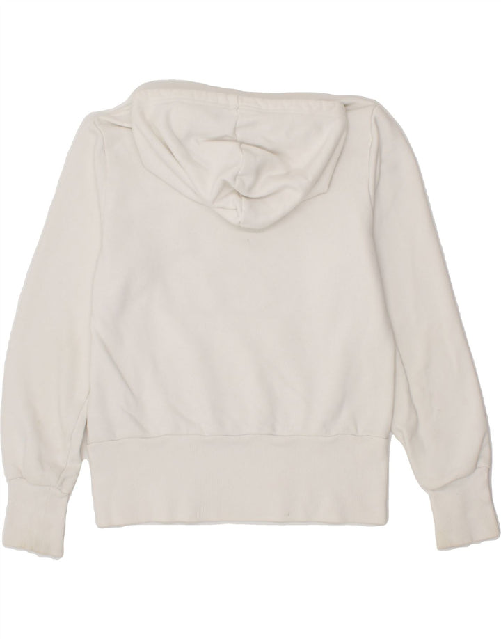ADIDAS Womens Graphic Hoodie Jumper EU 40 Medium White Cotton Vintage Adidas and Second-Hand Adidas from Messina Hembry 