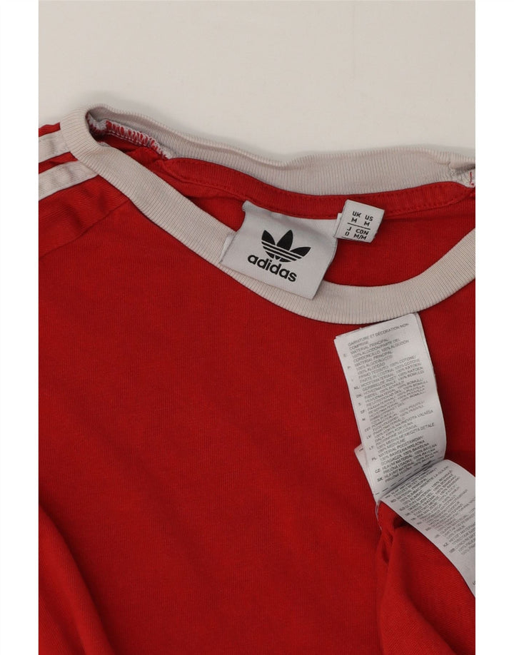 Adidas Męski T-shirt Top Średni Czerwony Bawełniany