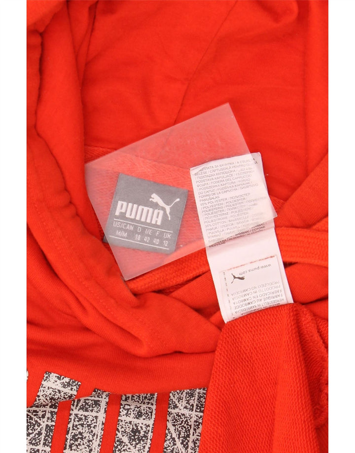 Damska bluza z kapturem Puma z grafiką UK 12, średni czerwony poliester