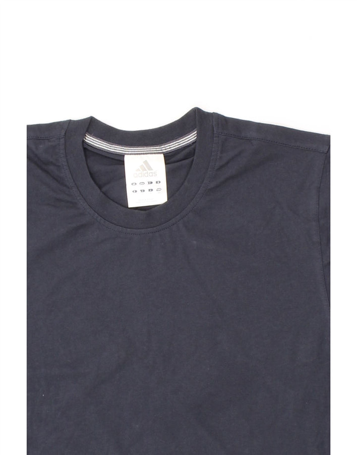 ADIDAS Mens T-Shirt Top Small Navy Blue Cotton Vintage Adidas and Second-Hand Adidas from Messina Hembry 