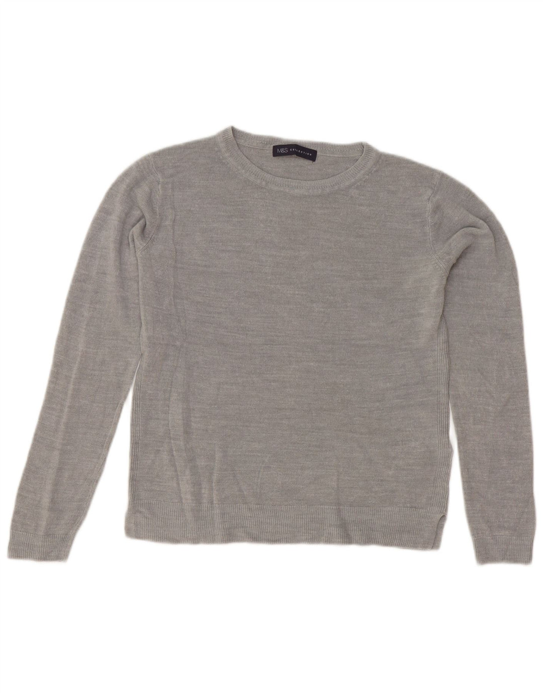 Marks & Spencer Damski sweter z okrągłym dekoltem, UK 10, mały, szary