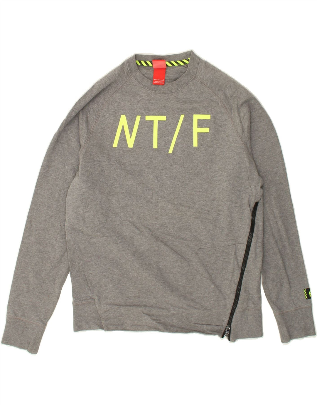 NIKE Womens Graphic Sweatshirt Jumper UK 16 Large Grey Cotton | Vintage Nike | Thrift | Second-Hand Nike | Used Clothing | Messina Hembry 