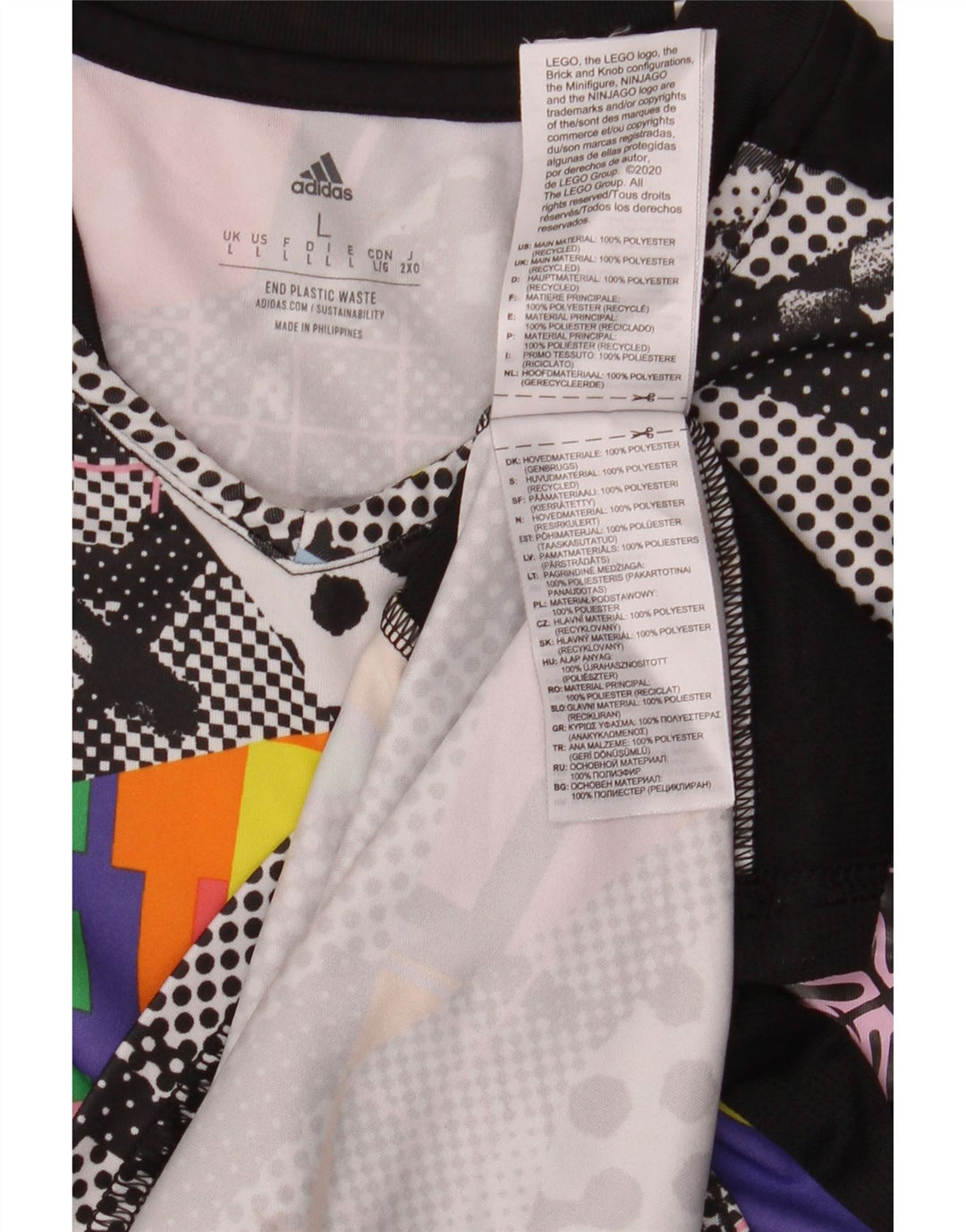 Męska koszulka z grafiką Adidas, duża, wielobarwna