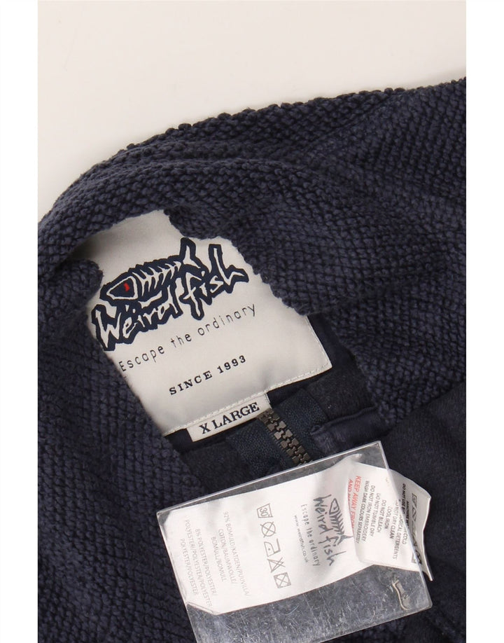 Męska bluza zapinana na zamek WEIRD FISH XL, granatowa, bawełniana