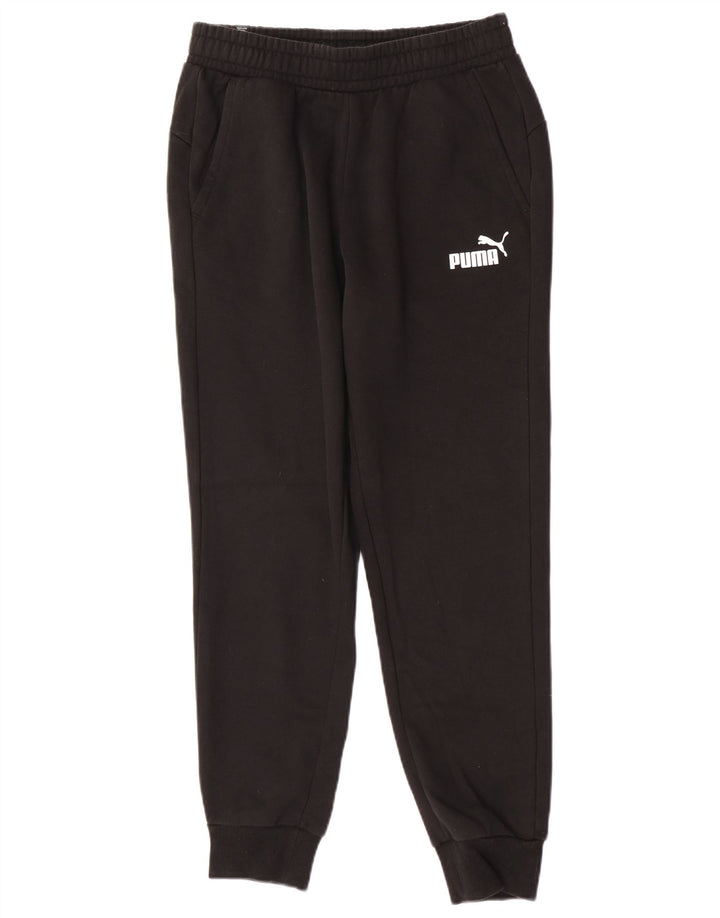 Męskie spodnie dresowe Puma Joggers, średnia czarna bawełna