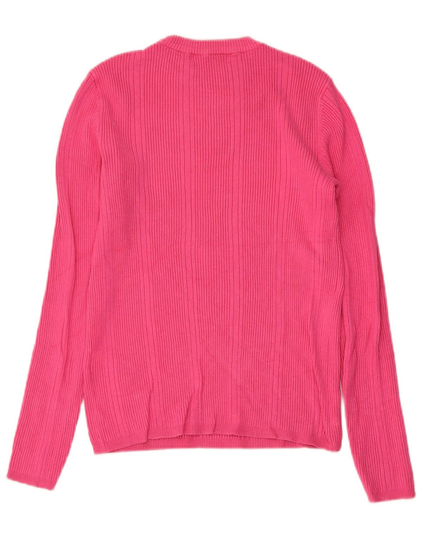 Marks & Spencer Damski sweter z okrągłym dekoltem UK 10 Small Pink Wiskoza