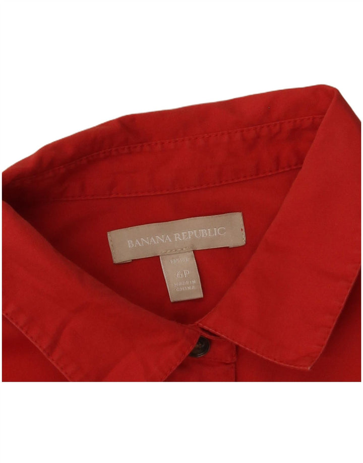 Damska koszula pulowerowa BANANA REPUBLIC Petite z krótkim rękawem US 6, średnia czerwień