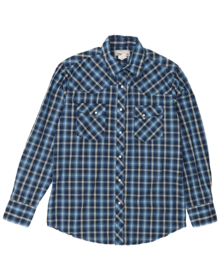 Koszula flanelowa męska Wrangler, bawełniana, w średnią granatową kratkę