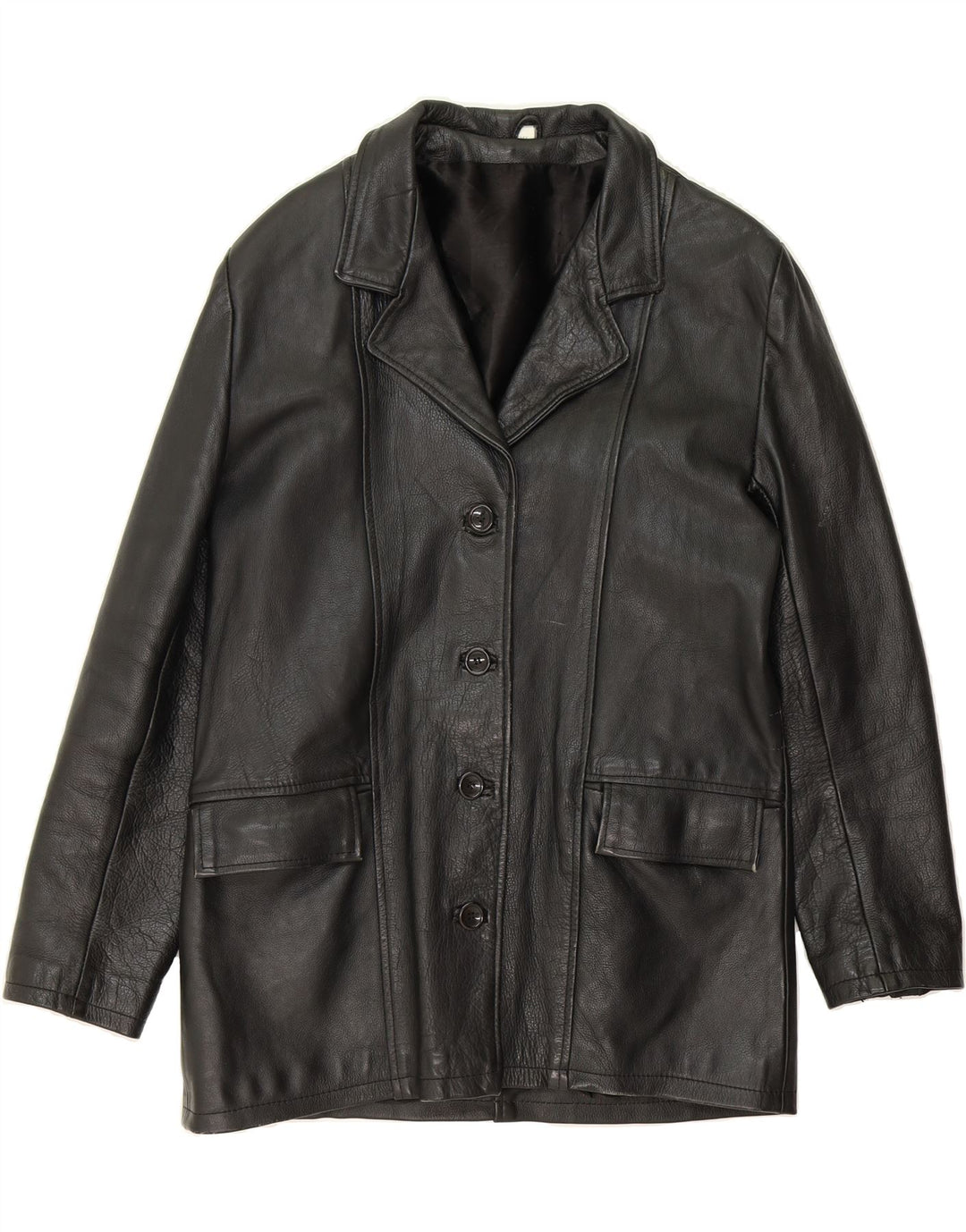VINTAGE Womens Leather Jacket UK 18 XL Black Leather Vintage Vintage and Second-Hand Vintage from Messina Hembry 
