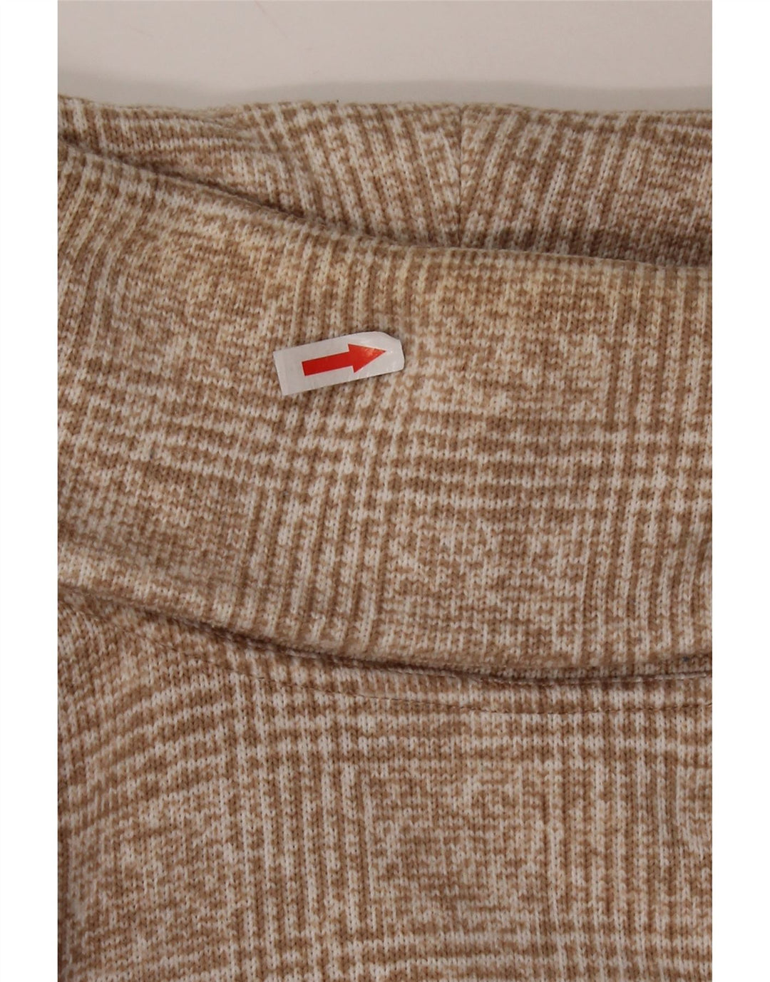 J. CREW Damski sweter z golfem UK 14, poliester w kratkę, w kolorze średniego beżu