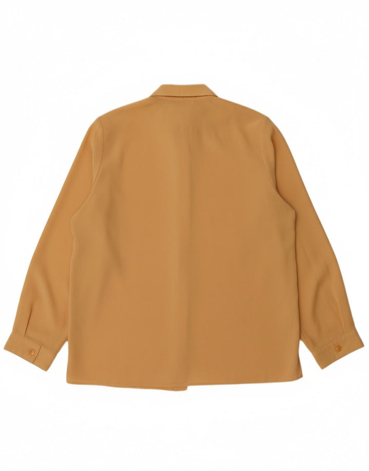 VINTAGE Womens Shirt Blouse UK 14 Large  Yellow Polyester