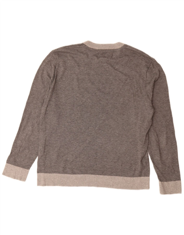 Męski sweter z okrągłym dekoltem Dockers, duży, szary, nakrapiany