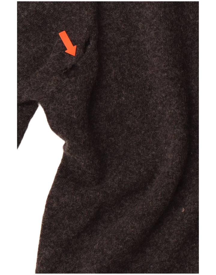 Męski sweter LACOSTE z dekoltem w kształcie litery V, rozmiar 4, średni szary, nowa wełna