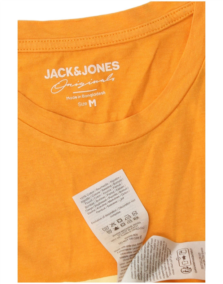 Męska koszulka z grafiką Jack & Jones, średnia, pomarańczowa bawełna