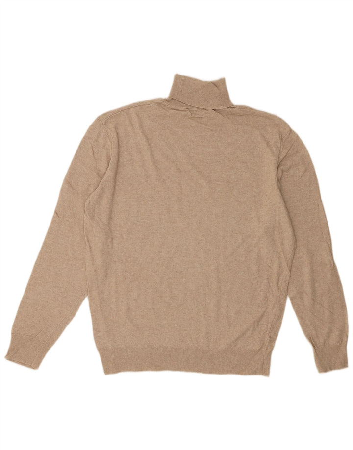 Męski sweter Zara z golfem, duży, beżowy
