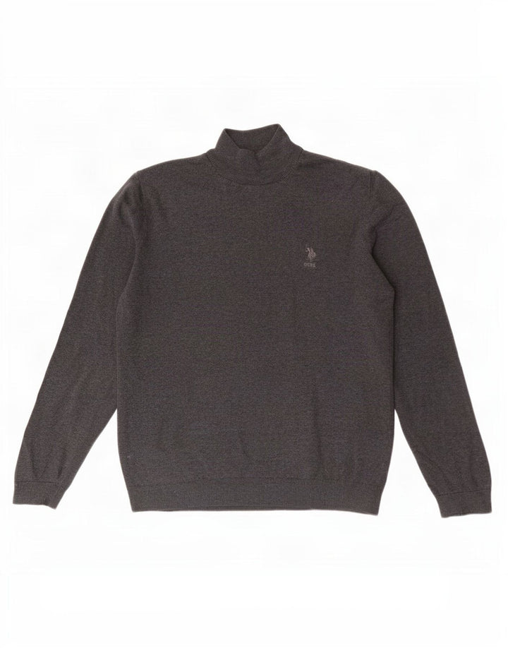 US Polo Assn. Męski sweter z golfem, duży, szary
