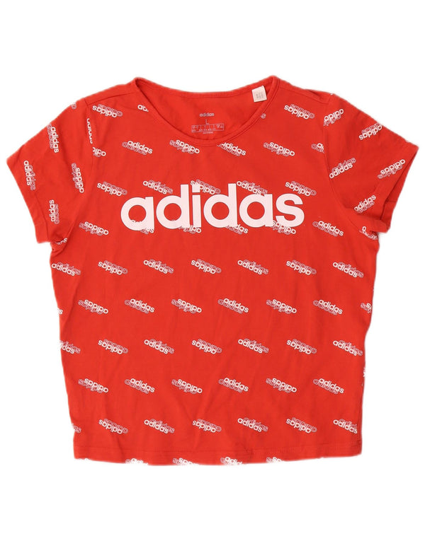 Damska koszulka Adidas Crop Graphic Top UK 16/18, duża, czerwona bawełna
