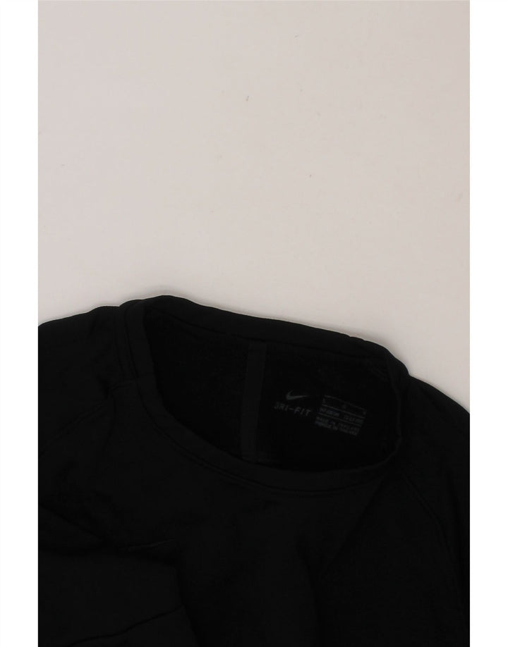 NIKE Boys Dri Fit Top Long Sleeve 12-13 Years Large Black Polyester Vintage Nike and Second-Hand Nike from Messina Hembry 