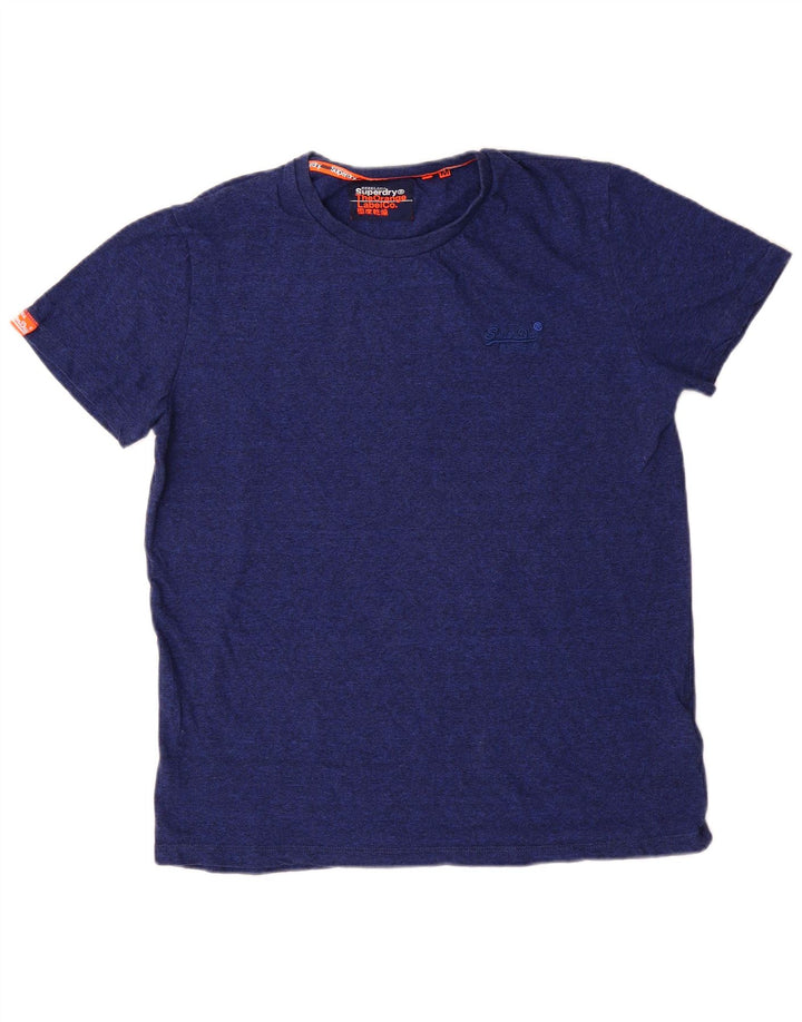 T-shirt męski Superdry Średni, granatowy, bawełniany w cętki