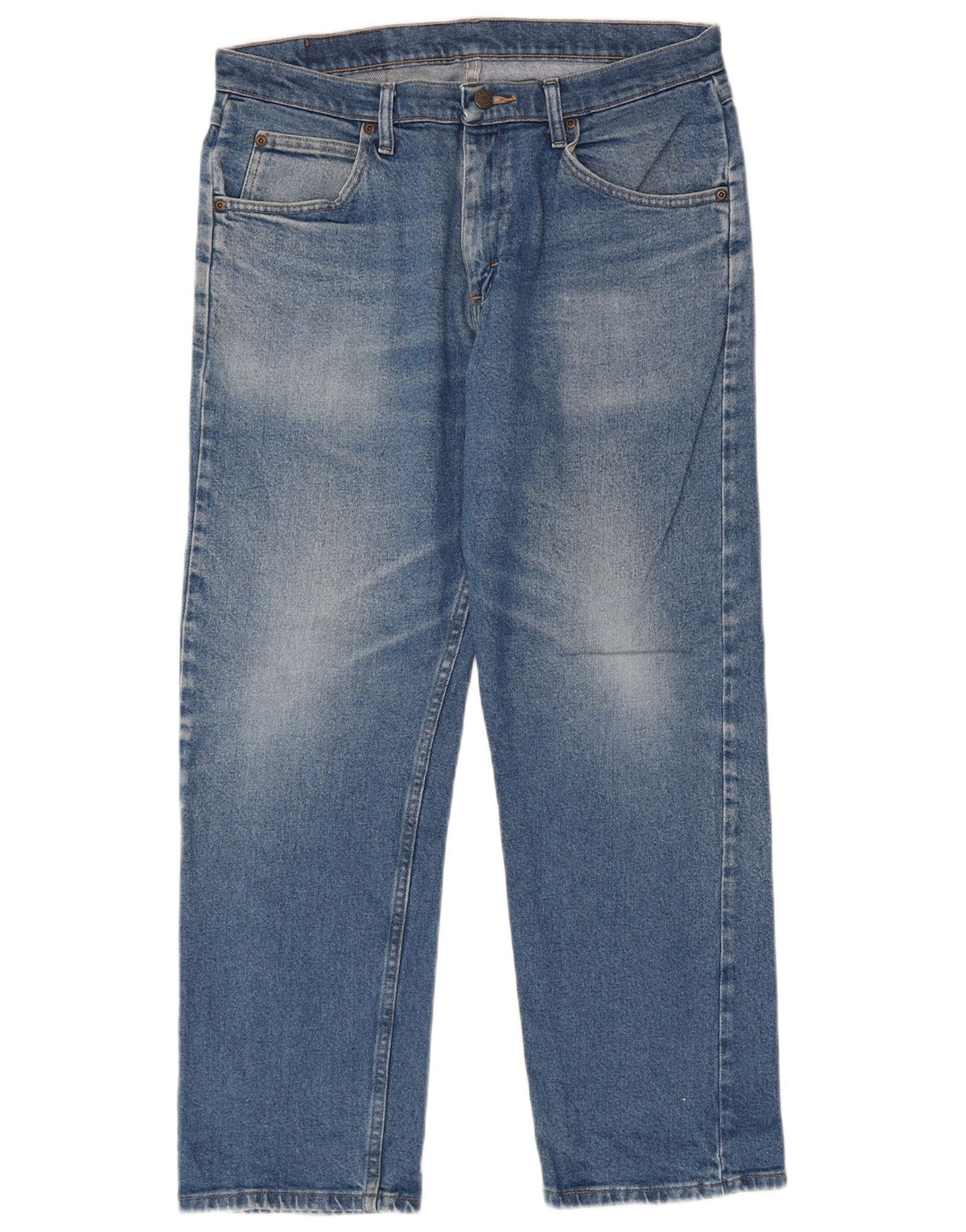 Wrangler Męskie Proste Dżinsy W33 L30 Niebieskie Bawełniane