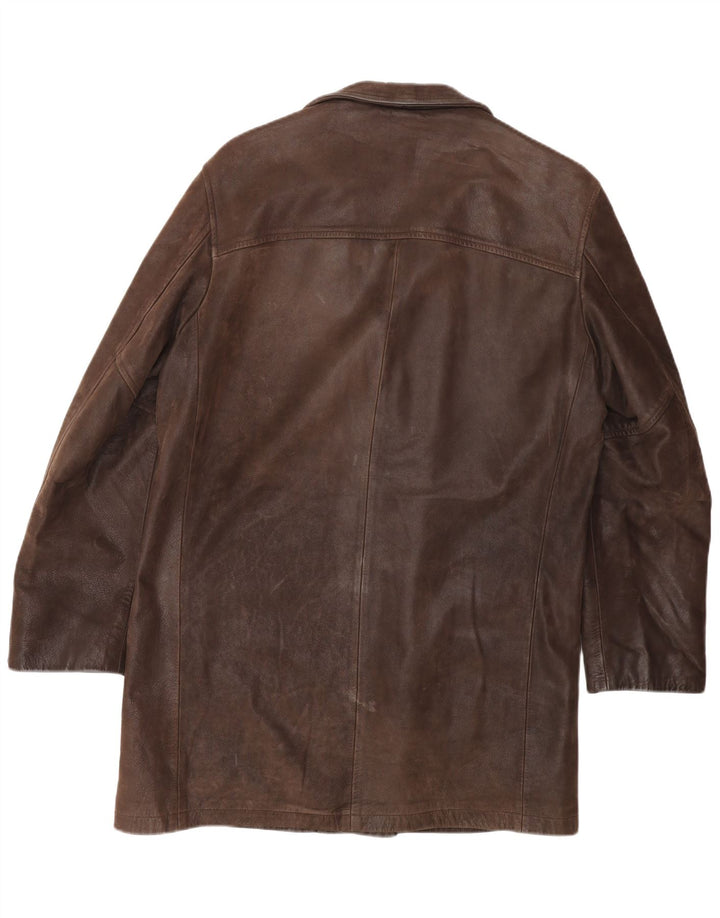 Męska kurtka skórzana STEWART UK 38 Średniobrązowa skóra